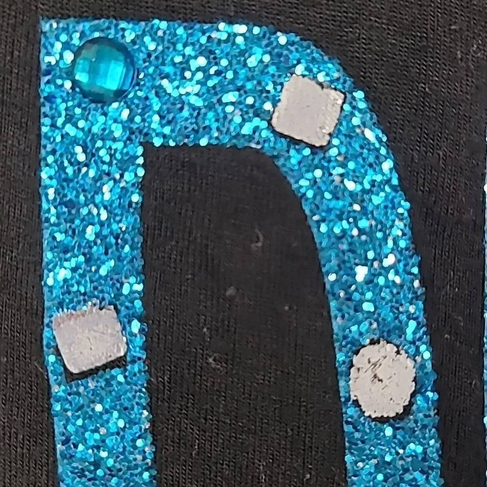 JUSTICE Girls 16 Black DREAM Bedazzled Sequin Jersey Tulle Dress Casual Girly